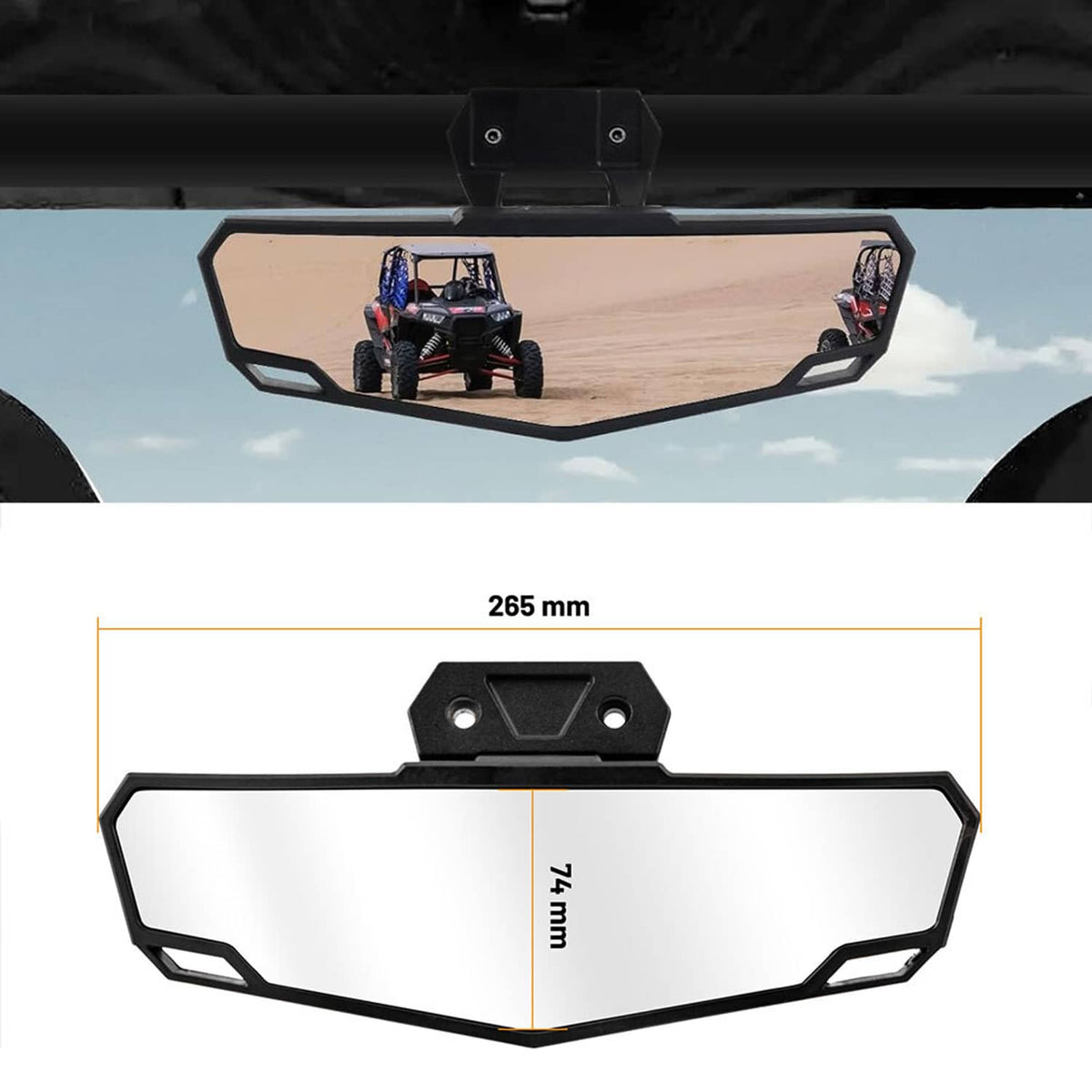 Solidspare UTV Rear View Center Mirror #2883763 For Polaris RZR PRO XP / PRO R 2020-2025