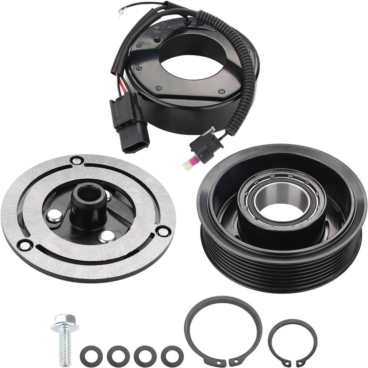 Solidspare AC Compressor Clutch 12V Kit w/7-Groove for Honda Civic 2016 2017-2021 L4 2.0L