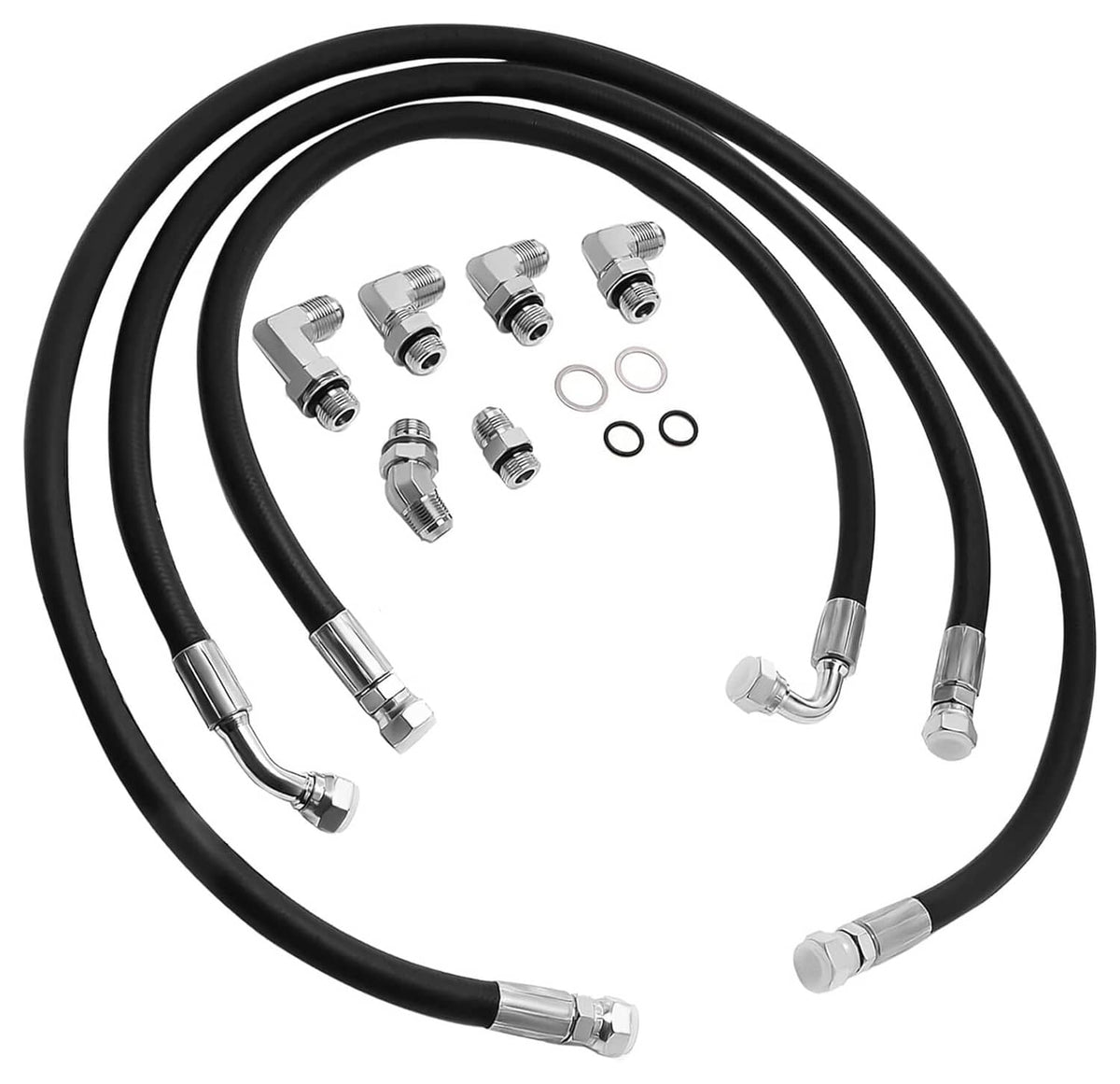 Solidspare New Transmission Lines HEAVY-DUTY Cooler Hoses For 2006-10 GM 6.6L +Allison