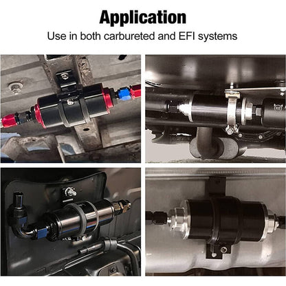Solidspare High Flow 100 Micron Inline Fuel Filter Cleanable AN6 AN8 AN10 Adapter Fitting