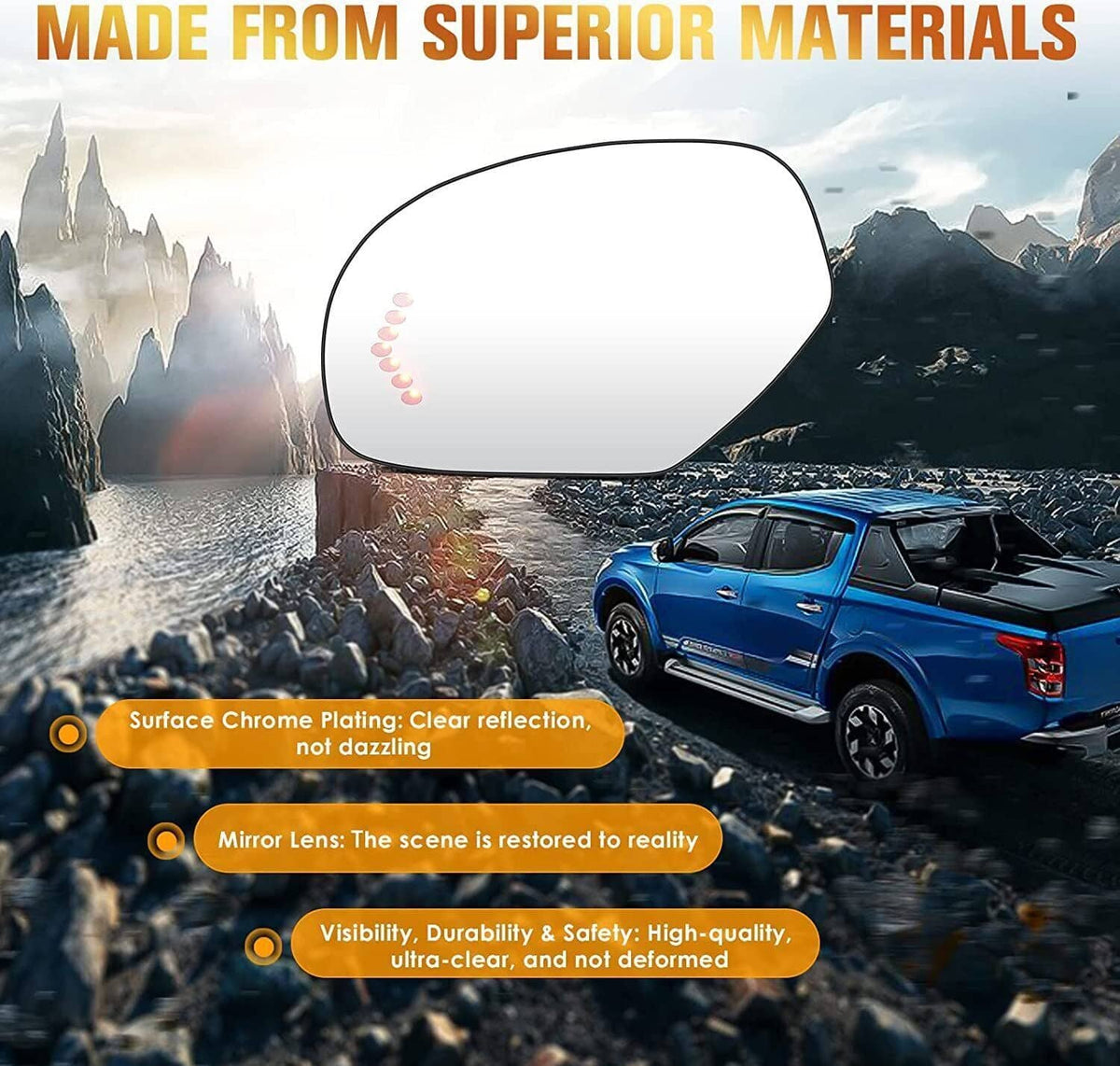 Solidspare Mirror Glass Heated Signal Driver For Cadillac Chevrolet Tahoe GMC 2007-2013