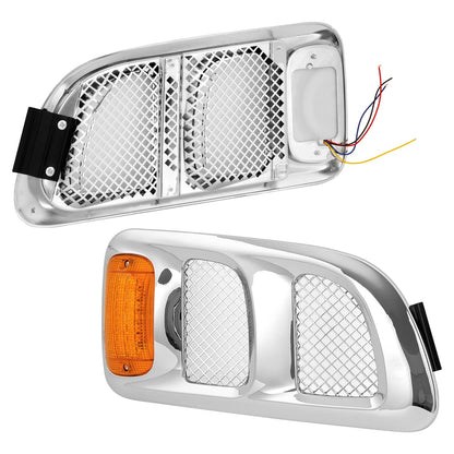 Solid Spare Pair Hood Side Vents Silvery Air Intake Trim Fit 1997-2009 Sterling Truck