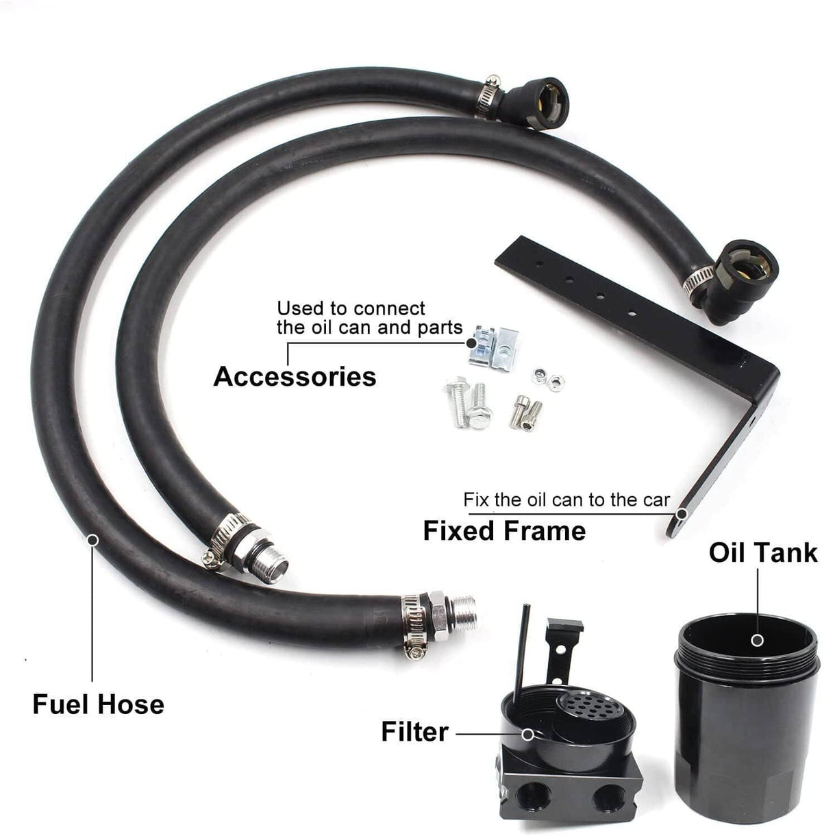 Solidspare Black Oil Catch Can Oil Separator for Ford F150 2.7L 5.0L Raptor 3.5L Ecoboost