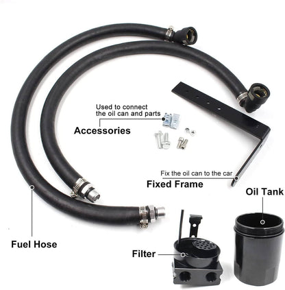 Solidspare Black Oil Catch Can Oil Separator for Ford F150 2.7L 5.0L Raptor 3.5L Ecoboost