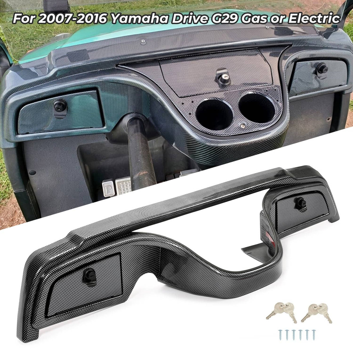Solidspare Carbon Fiber Style Dash Dashboard Cover W/Locking For Yamaha Drive G29 2007-2016