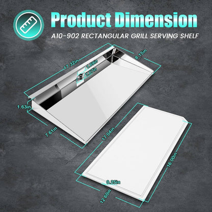 Solidspare A10-902 Rectangular Grill Serving Shelf w/ Removable Cutting Board for 9” x 18"