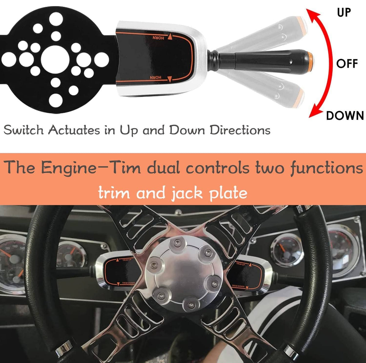 Solid Spare For SeaStar Pro Trim/Jack Plate Control Switch PT2000P-1P, Steering Helm Mount