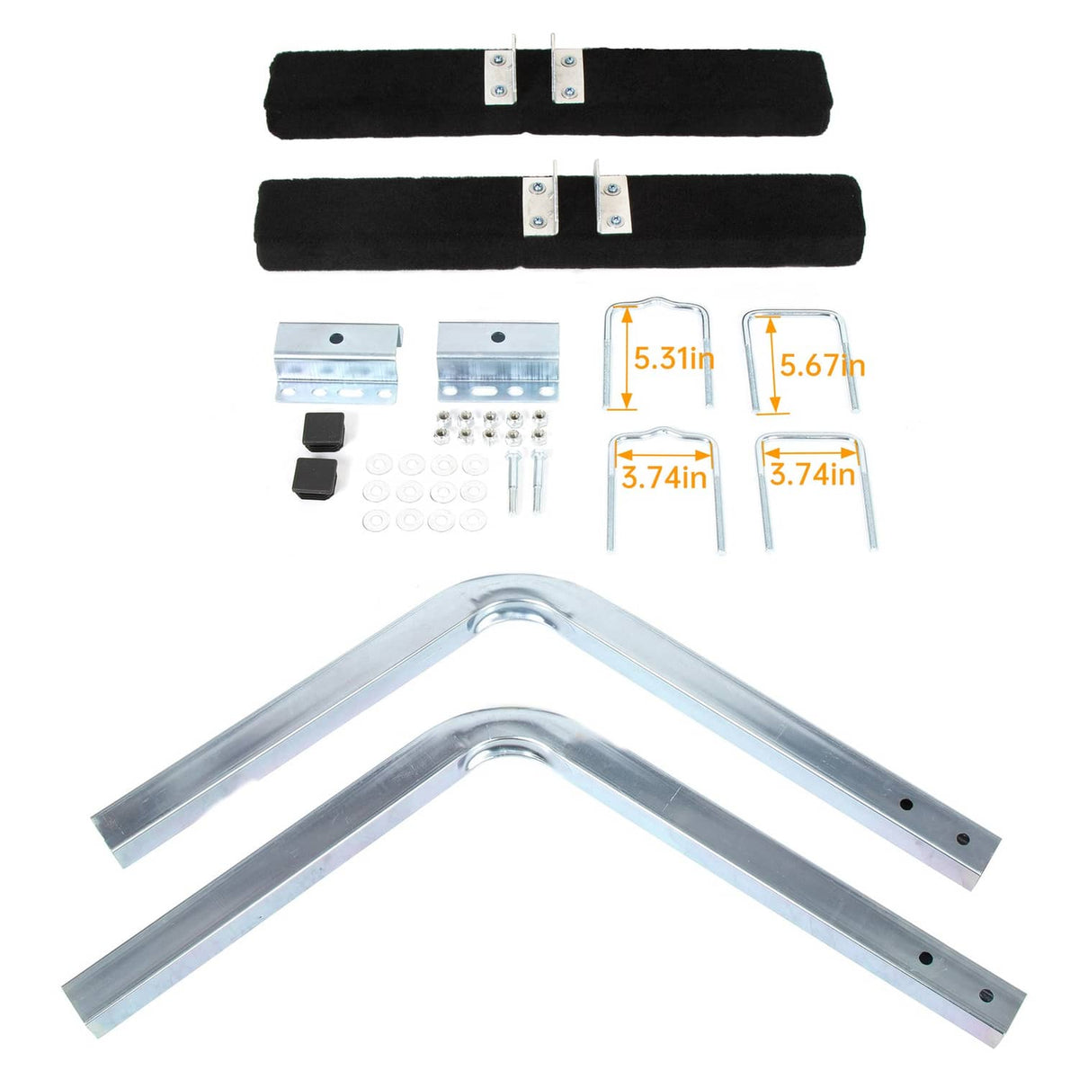 Solidspare 2 Side Boat Trailer Bunk Board Guide-On 75 degree 24" Carpeted Guides w/Hardware
