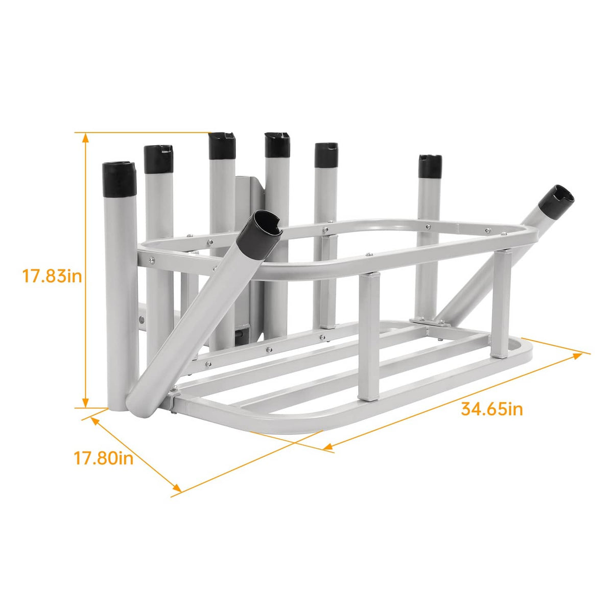 Solid Spare Heavy Duty Fishing Rod Rack Rod Holder 2" Receiver Hitch Mount w/Notch Caps