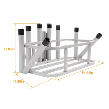 Solid Spare Heavy Duty Fishing Rod Rack Rod Holder 2" Receiver Hitch Mount w/Notch Caps