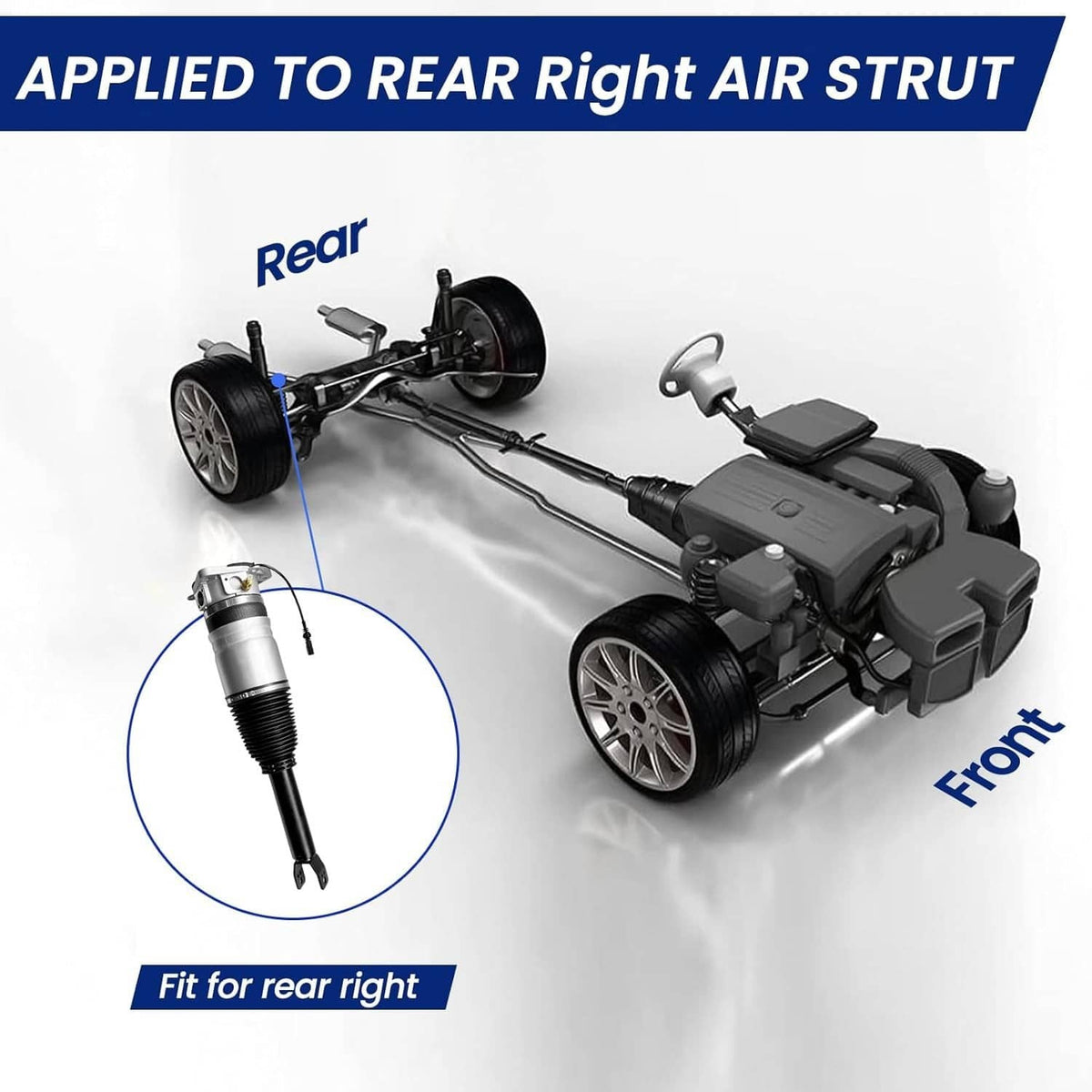 Solidspare Pair Rear Air Suspension Shock Struts For 04-18Bentley Continental Flying Spur