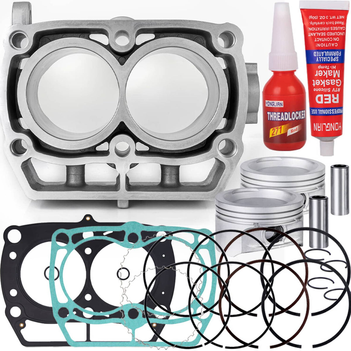 Solidspare For Polaris Ranger Sportsman RZR 800 Cylinder Pistons Gasket Top End Rebuild Kit