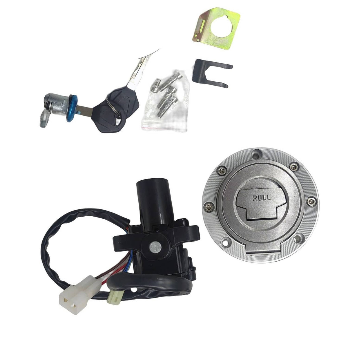 Solidspare US For Yamaha YZF R1 R6 2004-11 Fuel Gas Cap Ignition Switch Seat Lock Key Set