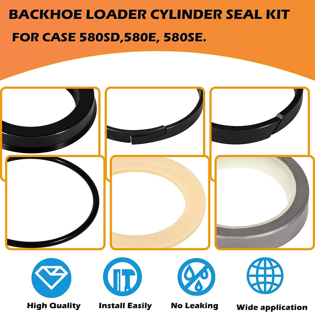 Solid Spare Hydraulic Cylinder Seal Kit Fit Case 580E 580SE 580SD Backhoe Whole Machine