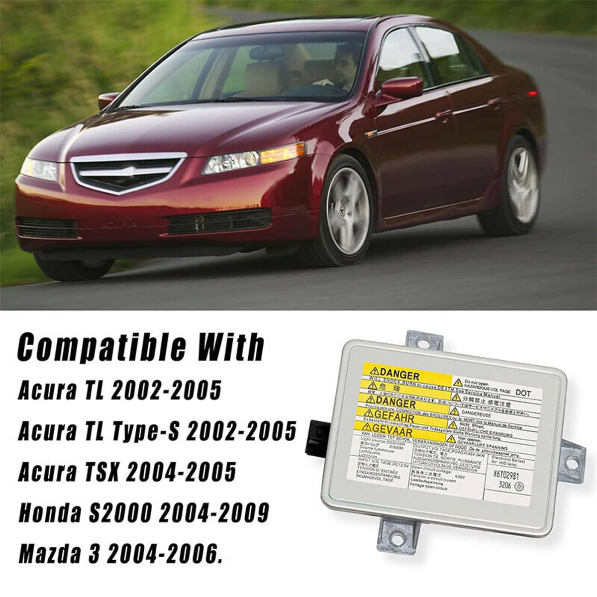 Solidspare 1 Pair For 2004-2005 Acura TSX 2.4L HID Xenon Headlight Ballast + Igniter + Bulb