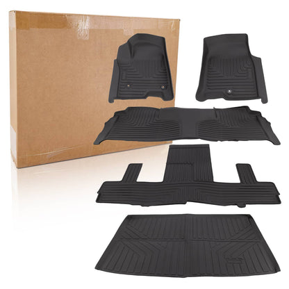 Solidspare Full Set Floor Mats Cargo Liner For Chevrolet Suburban GMC Yukon XL 2021-2025