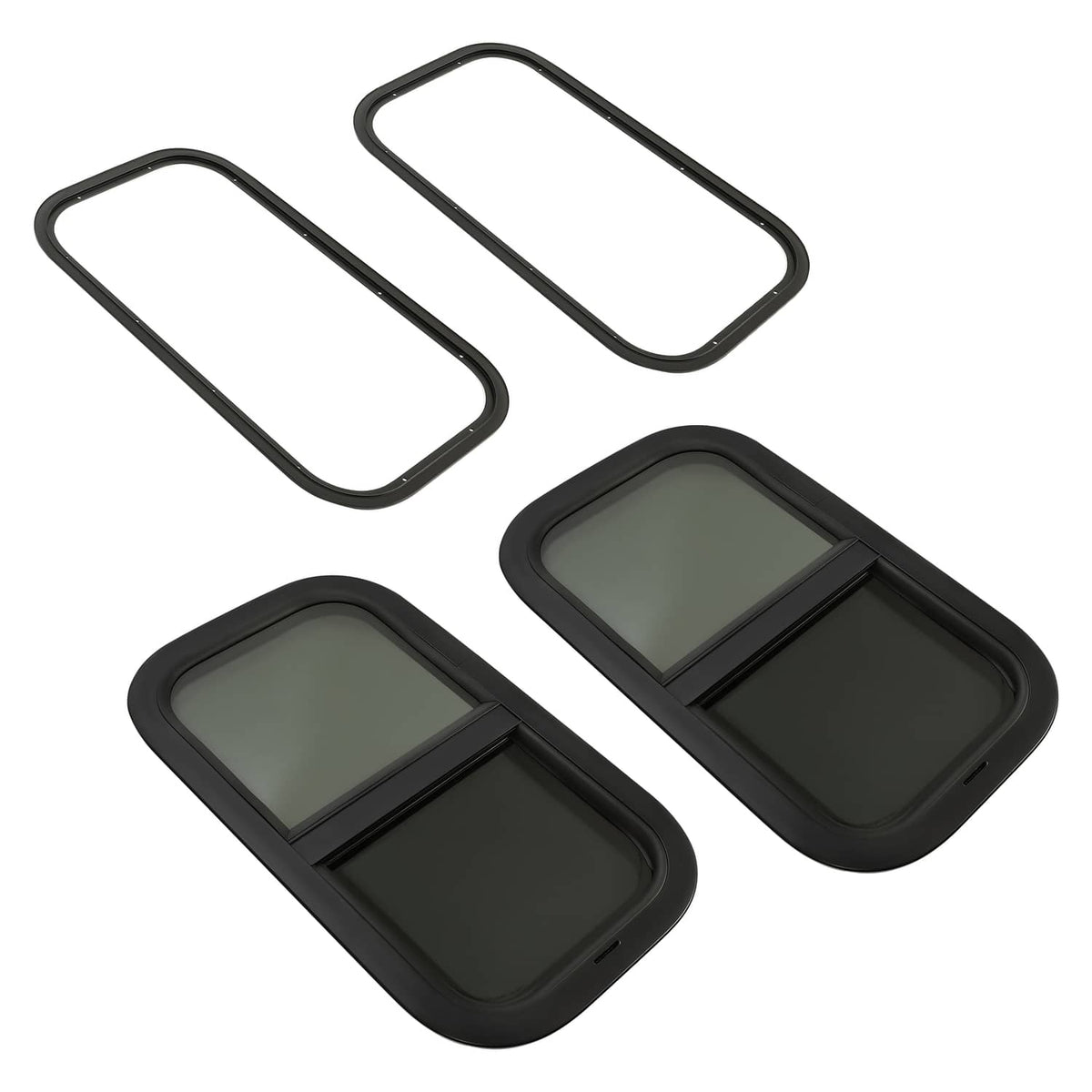Solidspare 2 Pack 12"L x 22"W Wall Vertical Sliding RV Window Cargo Trailer W/Trim Kit