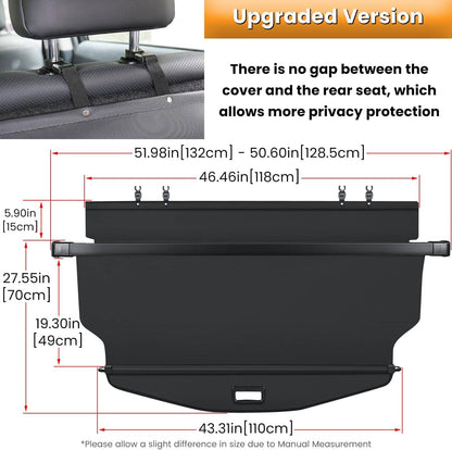Solidspare Trunk Cargo Cover for Chevy Chevrolet Equinox GMC Terrain 18-25 Retractable Rear