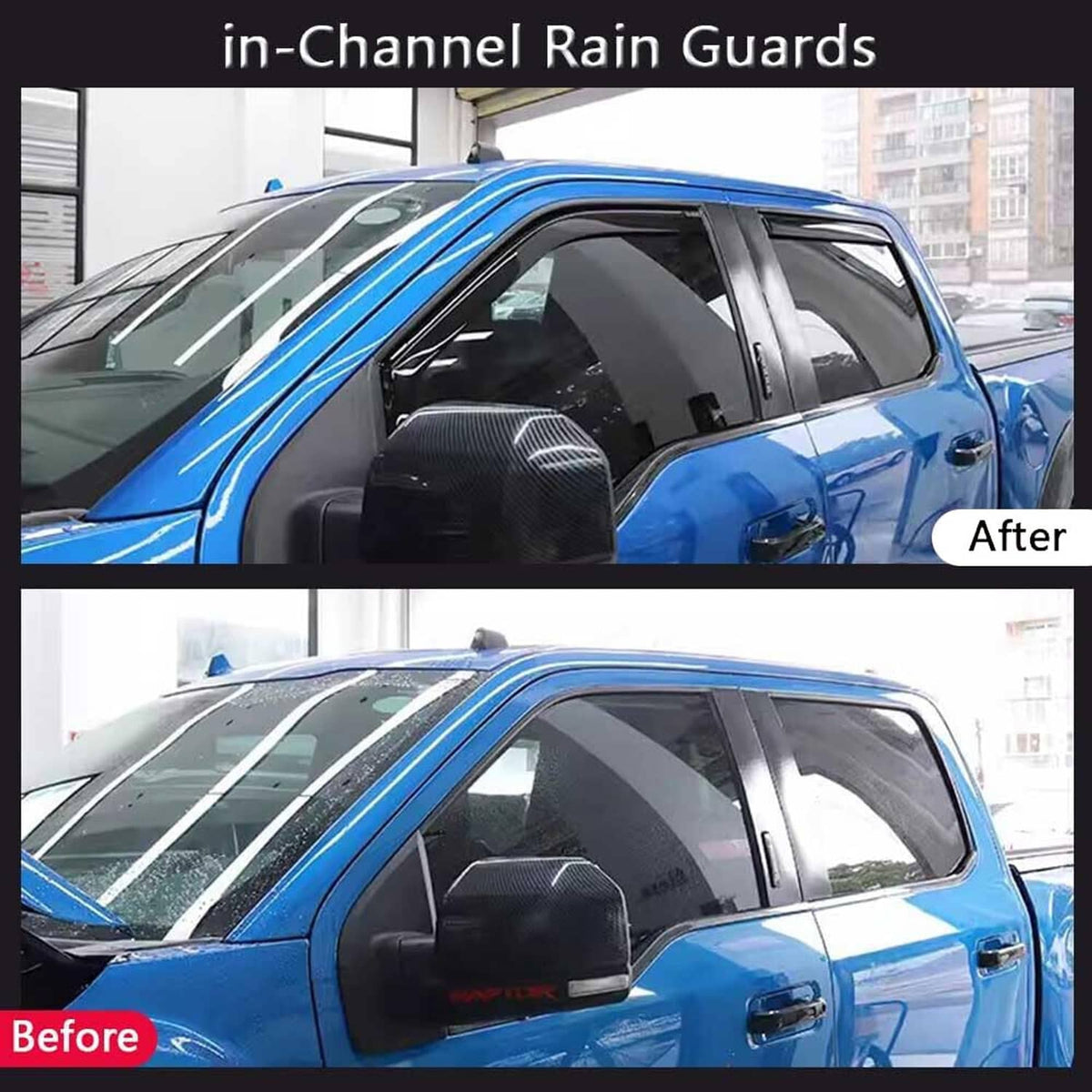 Solidspare For 2009-2014 Ford F-150 Super Crew In-Channel Window Vent Visor Sun Rain Guards