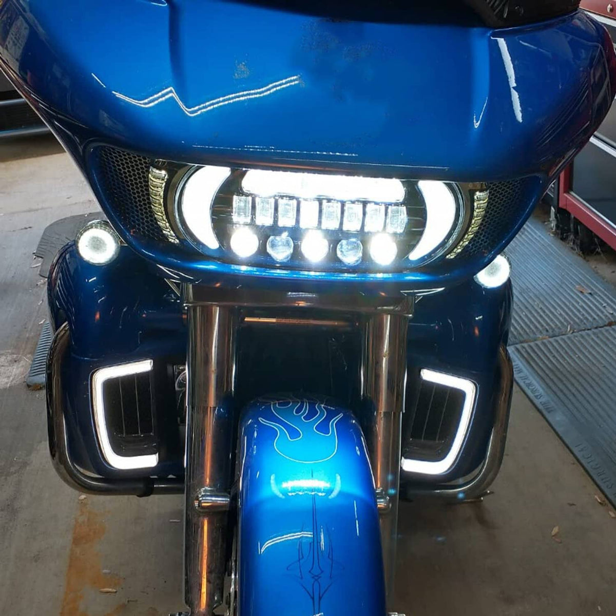 Solidspare LED Headlight Running Light Turn Signal DRL Kit For 2015-2024 Harley Road Glide