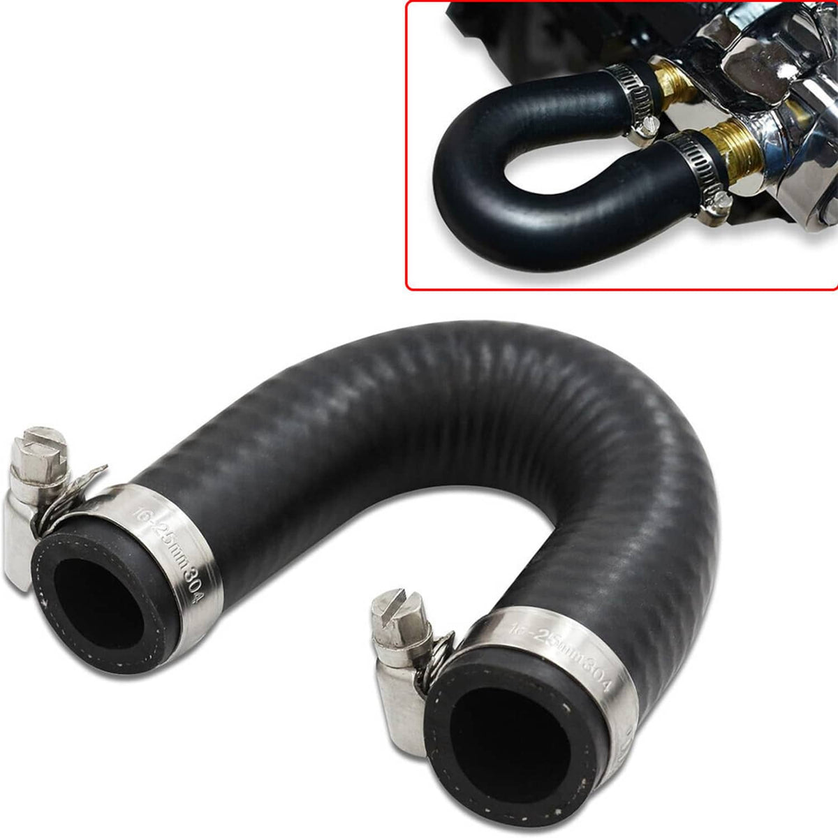Solidspare LS Heater Core Bypass Delete Hose Coolant Crossover w/ Clamps For Chevy Pontiac
