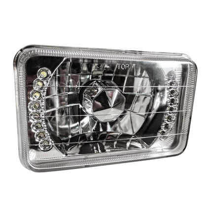 2PCS 4x6'' inch LED Headlights Chrome Bright For 1982-1992 Chevrolet Camaro