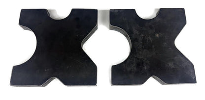 (Set of 2) 20 TON Steel Shop Press Bed Plates for H-Frame Arbor 4 Notch 1"x7"x7"