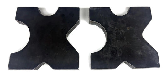 (Set of 2) 20 TON Steel Shop Press Bed Plates for H-Frame Arbor 4 Notch 1"x7"x7"