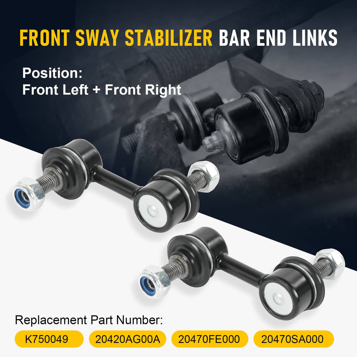 Solidspare 2pcs Front Sway Bar End Links Set Fit For 2002-2016 Subaru Impreza Sedan