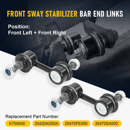 Solidspare 2pcs Front Sway Bar End Links Set Fit For 2002-2016 Subaru Impreza Sedan