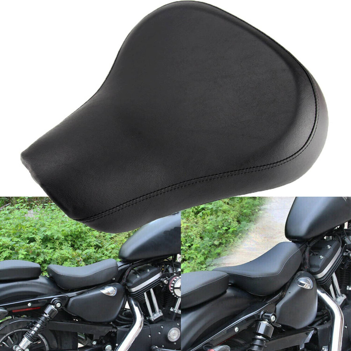 Solidspare Smooth Driver Rider Solo Seat For Harley Sportster XL 1200 883 1983-2003 2000