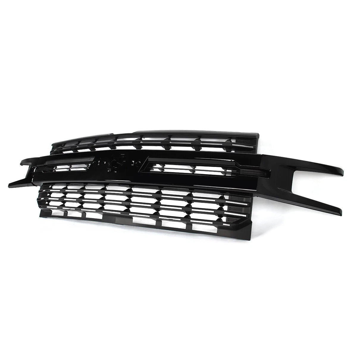 For Chevrolet Silverado 1500 2019 2020 2021 Front Bumper Grill Gloss+Matte Black