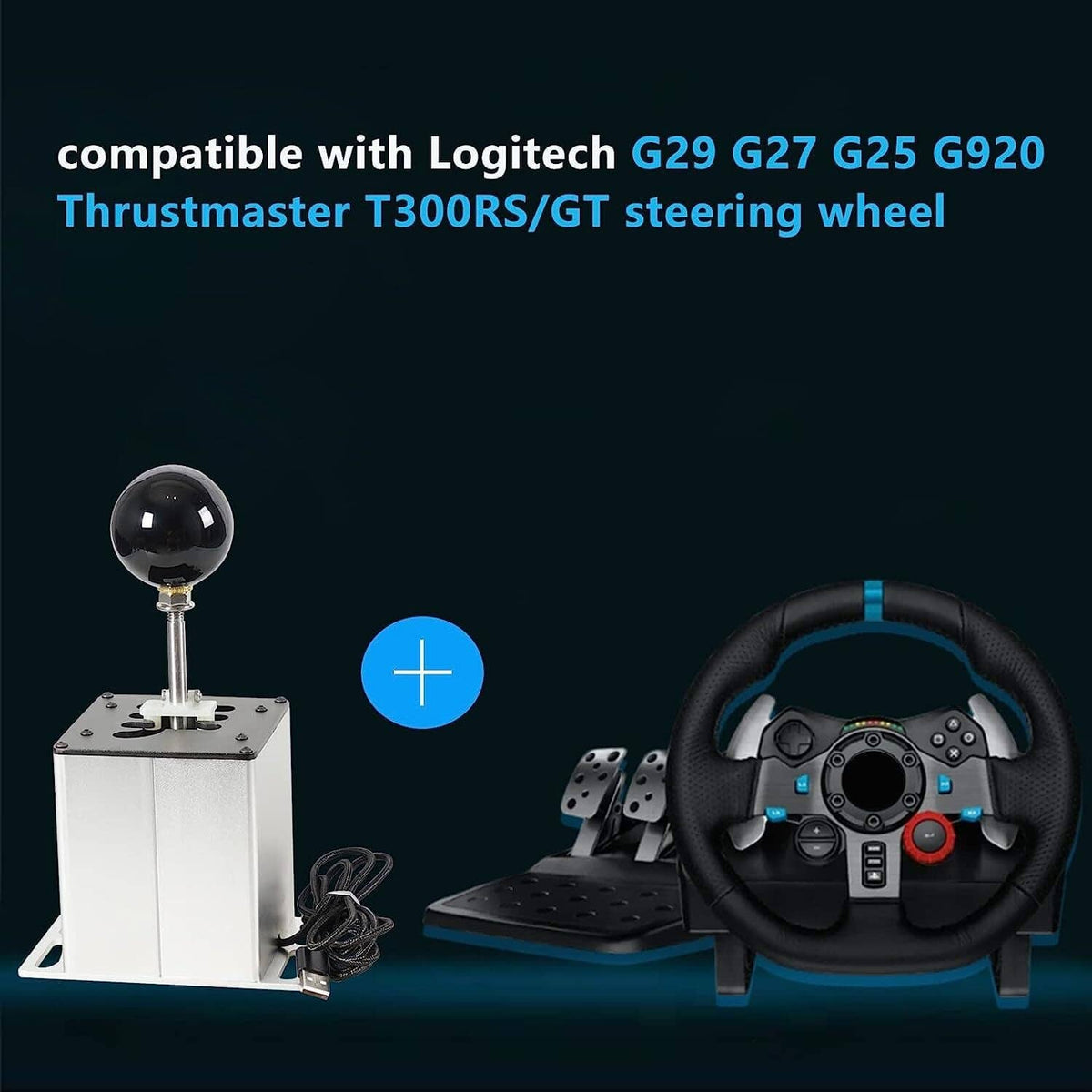 Solidspare USB PC H Gear Shifter 6+R Sim Racing Game For Logitech G29 G27 G25 Thrustmaster