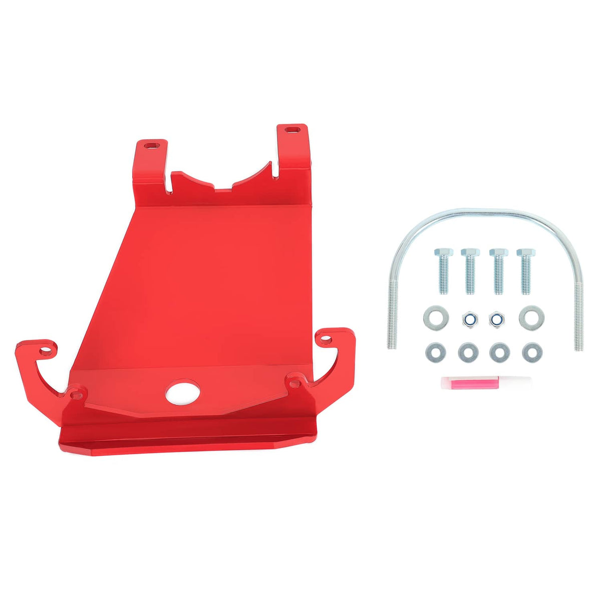 Solid Spare Front Skid Plate Red Steel For Jeep Wrangler 2018-23 / Gladiator 2020-23 RS62116
