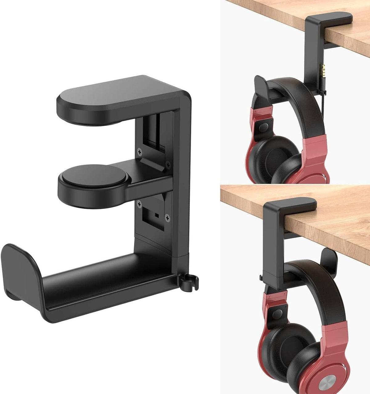 Solid Spare 360?? Gaming Headphone Hanger Display Stand Holder Hook Under Desk Headset Mount