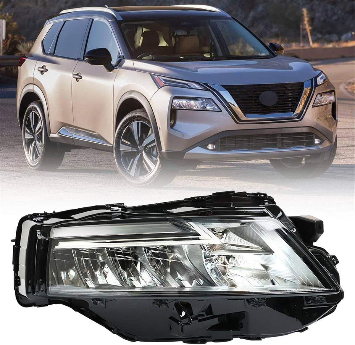 Solidspare Right Passenger Side LED Headlight 26010-6RR0A For 2021 2022 2023 Nissan Rogue