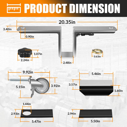 Solidspare Heavy Door Installation Hardware Tool Kit for 1-3/4" and 2-1/4" Doors Dual-Dolly
