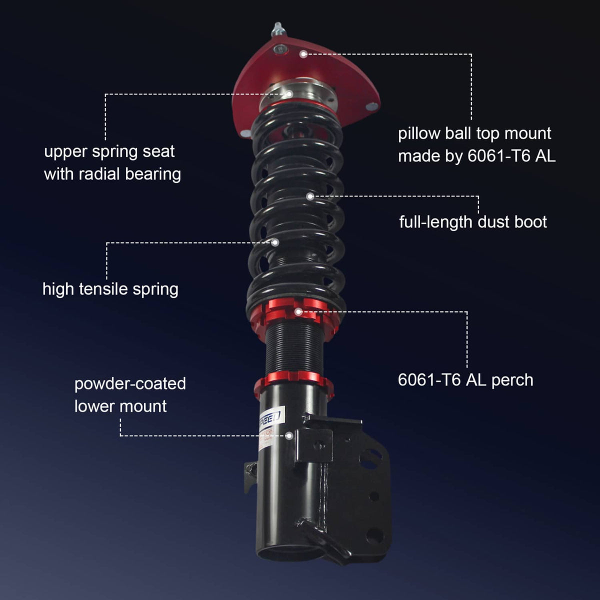 Solidspare Coilover Struts Shock Suspension Kit For 2008-2013 Subaru Impreza Adj. Height