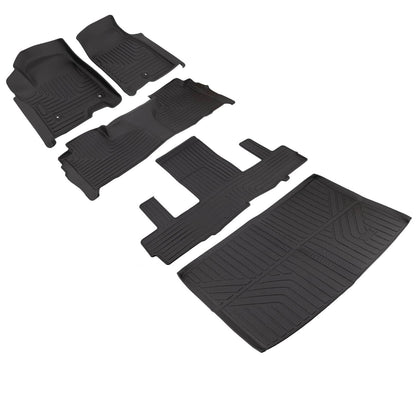 Solidspare Floor Mats w/Cargo Liner For 2021-2025 Chevrolet Suburban 2021-2025 GMC Yukon XL