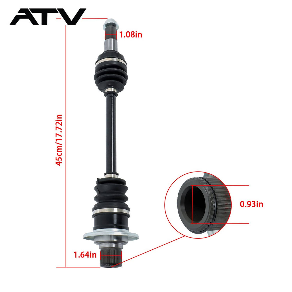 Solidspare Rear Left CV Axles Drive Shaft For Yamaha GRIZZLY 660 YFM660 FA FAHW 4WD 2003-08