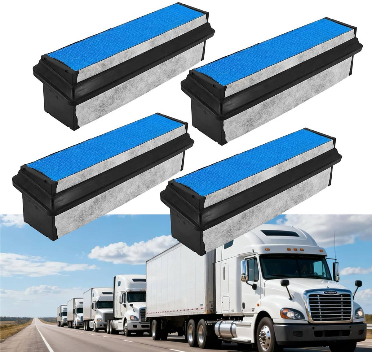 Solidspare NEW 4Pcs 03-42776-010 Engine Air Filter Fit for 2018-2022 Freightliner Cascadia