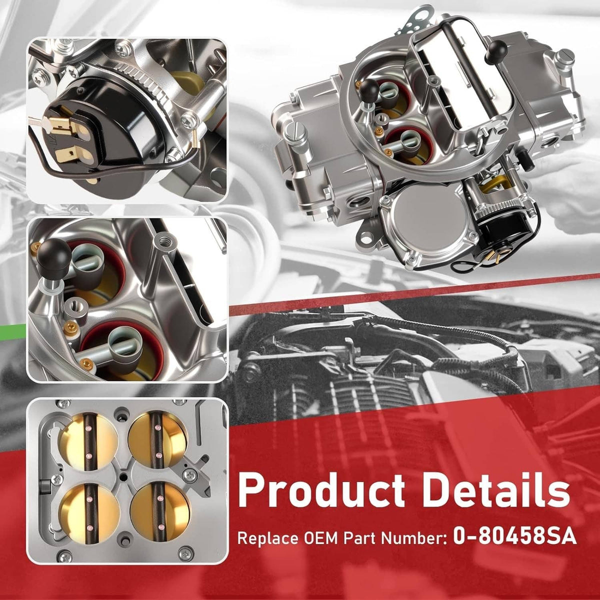 Solidspare Carburetor For 0-80458SA Holley 4-Barrel Square Bore 600 CFM Electric Choke 4160