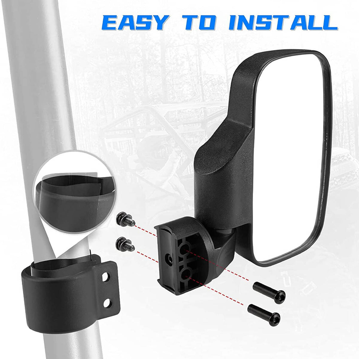 Solidspare UTV Rear View Side Mirrors Fit For Polaris Ranger RZR S XP Crew 570 800 900 1000