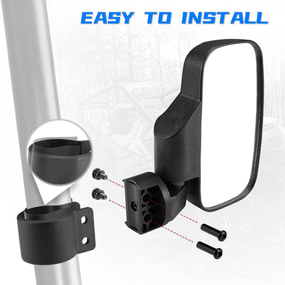Solidspare UTV Rear View Side Mirrors Fit For Polaris Ranger RZR S XP Crew 570 800 900 1000