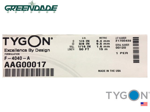 GENUINE TYGON F-4040-A FUEL LINE 1/4" ID X 3/8" OD X 1' AAG00017 1 FOOT