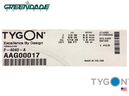 GENUINE TYGON F-4040-A FUEL LINE 1/4" ID X 3/8" OD X 1' AAG00017 1 FOOT