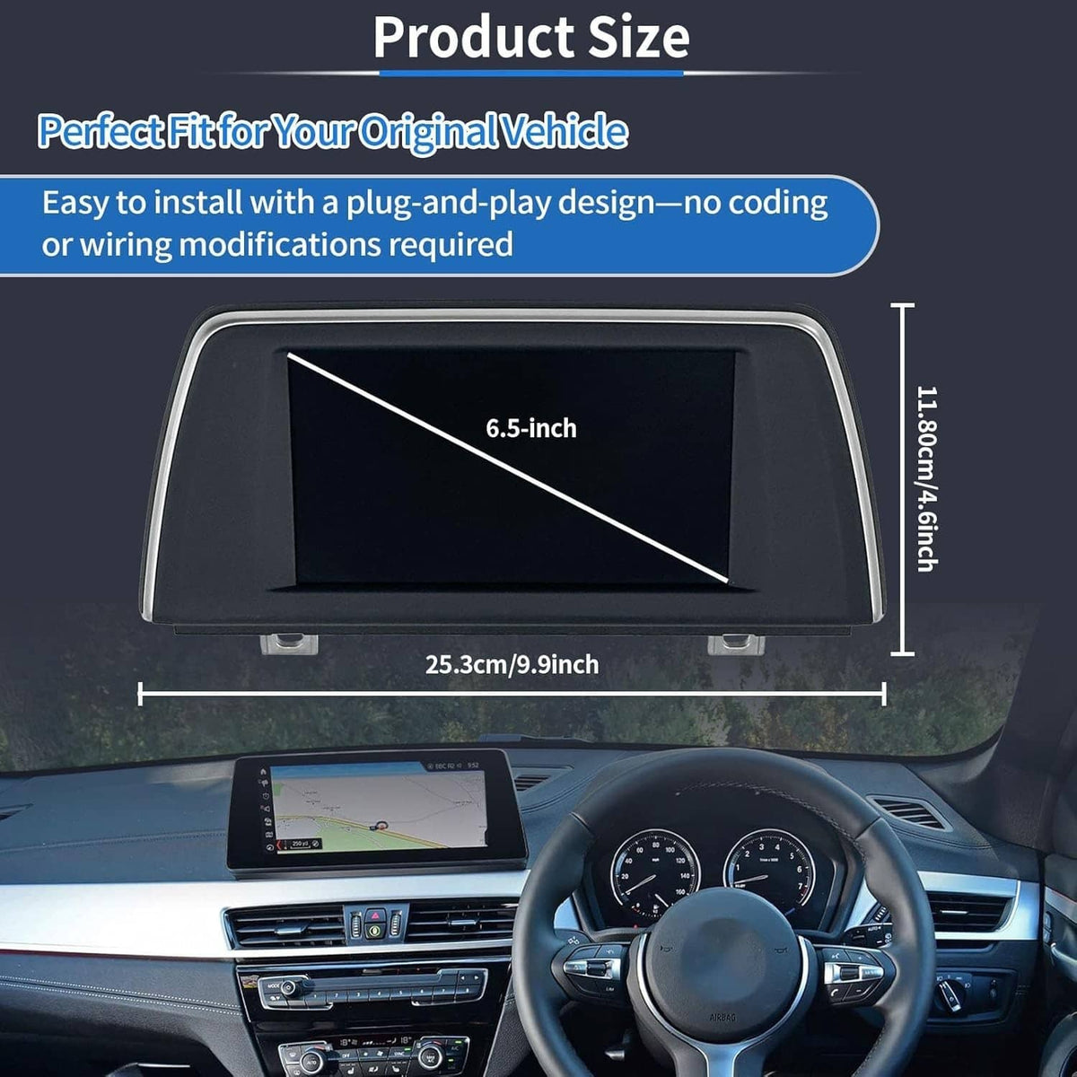 Solidspare 6.5" Information GPS Dash Display Screen For 2016-2018 BMW X1 X2 F48 932212