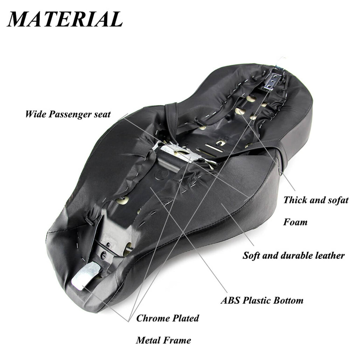 Solidspare For Harley Sportster XL Iron 883 1200 Custom Driver Rider Passenger Seat Two-up