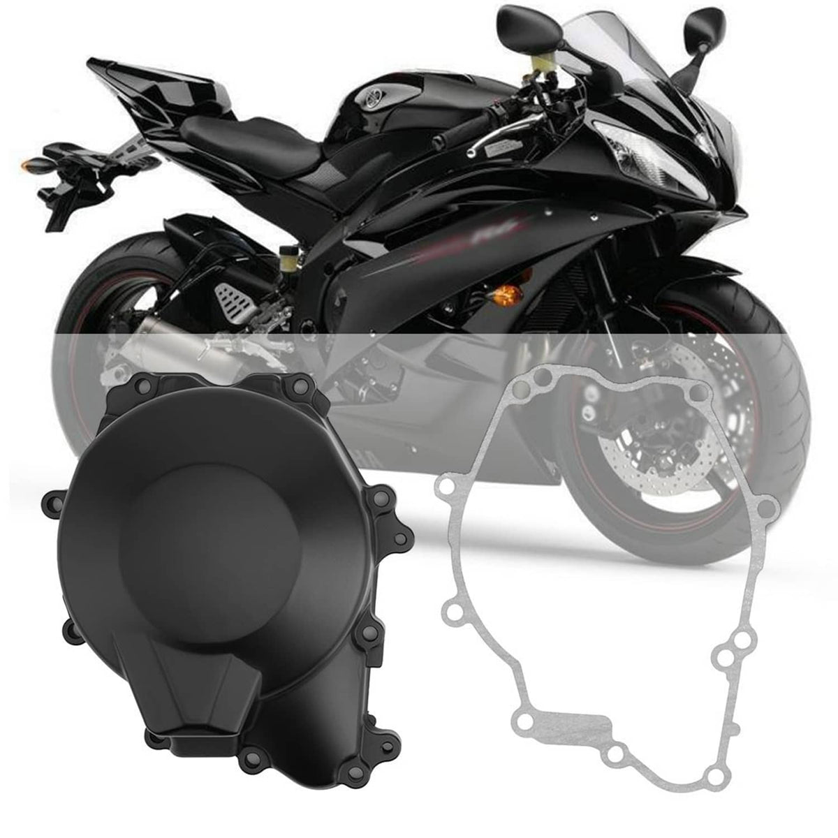 Solidspare Left Aluminum Engine Stator Crank Case Cover Fit For Yamaha YZF R6 2003-2005