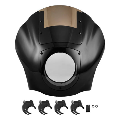 Solidspare Quarter Headlight Fairing Windshield 49mm w/ Clamps For Street-Bob FXBB 2018-up